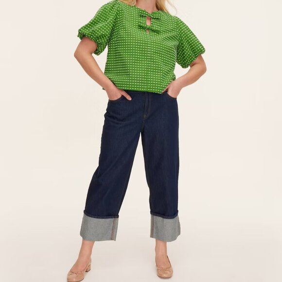 kate spade X Target Women's High-Rise Straight Leg Wide Cuff Jeans/NWT/6 - Picture 3 of 16